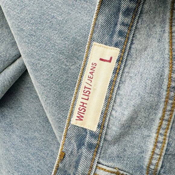Wish List Gray Blue Mid Rise Straight Leg Distressed Jeans Women’s Size L - Picture 6 of 8